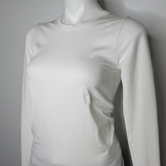 Athleta white Flurry Blizzard Rib long sleeve top S - Picture 2 of 9